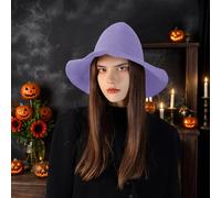 Halloween Decoration Set Foldable Women’ s Witch Hat The Must Have Halloween Travel Companion For A Unique And Stylish Props (Purple, One Size)