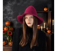 Halloween Decoration Set Foldable Women’ s Witch Hat The Must Have Halloween Travel Companion For A Unique And Stylish Props (Red, One Size)