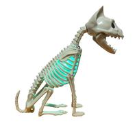 Halloween Decoration Skeleton Cat, Skeleton Cat with Light, Halloween Kitten Figurine, Scary Animal Bones, Taxidermy Animal Bones, Skeleton Cat Statue for Spooky Scene