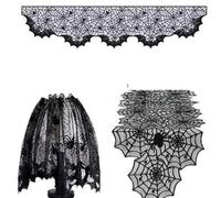 Halloween Decoration Table Runner Lamp Cover Set Washable Fabric Tablecloth Lampshade For Dining Mantels Display Halloween Runner Tablecloth Set