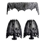 Halloween Decoration Table Runner Lamp Cover Set Washable Fabric Tablecloth Lampshade For Dining Mantels Display Halloween Runner Tablecloth Set