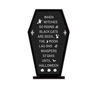 Halloween Decoration Table Sign,Desk Wooden Coffin Sign for Halloween | Gothic Display Message Board Ornament for Living Room Haunted House Shelf Garden Farmhouse