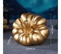 Halloween Decoration Window 1Pcs Gold Pumpkins Resin Decorative Shiny Pumkins for Halloween Thanksgiving Fall Table Centerpiece Mantel Shelf Home KitchenGold One HangingD,10x12x11cm