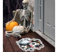 Halloween Decoration Window Halloween Spoboooky Doormat Welcome To Our Funny Home Door Mat Cute Bedroom Bathroom Doormat for Kids (White, 60cm)