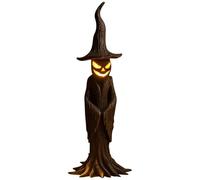 Halloween Decoration Witch Tree Trunk with Yellow Light Scary Faces Environmentally Friendly PVC for Indoor and Party
