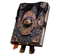 Halloween Decoration With The Book Of The Damned - Evil Eye Spell Book, Ideal For Witch Decoration | Handmade Black Grimoire, Perfect In Spooky Prop Art