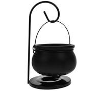 Halloween Decorations 1 Set Halloween Wax Warmer Hanging Pagan Cauldron Oil Burner Black Wax Burner Aroma Cauldron Diffuser with Holder Enchanting Witch Decor for Essential Fragrance Melts