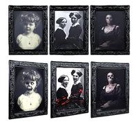 Halloween Decorations 3D Changing Face Horror Moving Picture Gothic Portraits Frame, Scary Wall Decoration Picture Frame Halloween Party Decor for Haunted House Props (3 Pack)