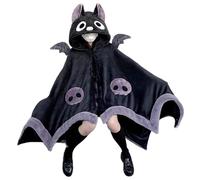 Halloween Decorations Bat Hoodie Cartoon Bat Wearable Blanket Cape with Demon Wing Oversized Soft Halloween Throw Blanket for Home Theme Party