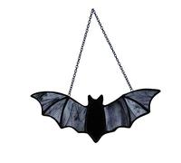 Halloween Decorations Bedroom Halloween Stained Acrylic Suncatcher Window Hanging Acrylic Wall Art Suncatcher Decoration Festival Colorful Home Venue Arrangement Props Black Bat Gothic Bar (Black, B)