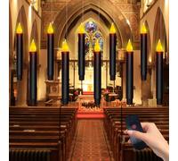 Halloween Decorations Candles Lights, 10 Pcs Christmas Black Floating Candles with Remote, Hanging Flickering Warm Flameless Candles LED Battery Operated Candles for Indoor Halloween Christmas Party