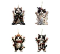 Halloween Decorations Cute Pendant Charm Hanging Ornament For Party Home Festival Themed Accessory Twelve Days of Christmas Decorations (Red, 8cm)