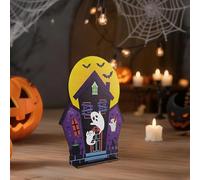 Halloween Decorations Desktop Ornament Modern Minimalist Style Wooden Home Festive Holiday Family Desk (D, 22. 5CM)