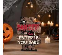 Halloween Decorations Desktop Ornament Modern Minimalist Style Wooden Home Festive Holiday Family Desk (E, 22. 5CM)
