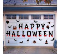 Halloween Decorations Garage Door Magnets, 30pcs Magnetic Happy Halloween Garage Decorations, Outdoor Halloween Decoration Magnetic Decals for Fridge Mailbox, Large Halloween Car Stickers