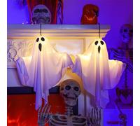 Halloween Decorations,Halloween Decor Scary Hanging Lighted Ghost,Halloween Ornaments Spooky Outdoor,Halloween Light Up Ghost DIY Any Shape,Ghost Lights Glowing for Halloween Tree Decorations (1, B)