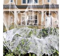 Halloween Decorations, Halloween Spider Web Set, 480g Cobwebs+100 Fake Spiders for Halloween Carnival Party (480g + 100Pcs)