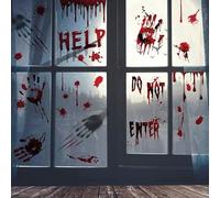 Halloween Decorations Halloween Window Stickers Hallowee n Window Clings Bloody Hands Realistic Shadow Wall Stickers Reusable Creepy Window Treatment Wall Decor