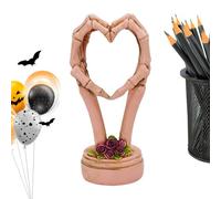 Halloween Decorations Hand Heart Skull | Desk Statue Hand Gesture Bone Design, Versatile Table Decoration for Wedding Home Kitchen Shelf