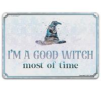 Halloween Decorations I'M A Good Witch Most Of Time Vintage Funny Tin Sign Home Wall Decor Art Painting Poster Indoor Outdoor Farm Yard Porch Fence 12X8 Inch Hanging Plaque