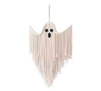 Halloween Decorations Indoor 14" Macrame Ghost Hanging Boho Wall Decor