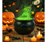 Halloween Decorations Indoor-Funny DIY Floating Potion Set with Witches Cauldron&Mist Maker-Spooky Vintage Black Bowl Halloween Hocus Pocus Party Decor for Home Table Mantel Kitchen Room (25cm)