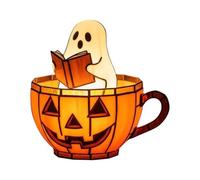 Halloween Decorations Indoor - Ghost Reading Book Lamp, Halloween Ghost Night Light,Adorable Ghosts Reading Book Night Light Autumn Thanksgiving Decor, Book Worm Gifts for Women