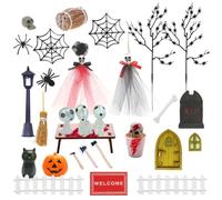 Halloween Decorations Indoor Glow In Dark Tiny Figures Luminous Statues