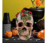Halloween Decorations Indoor Halloween Various Ornaments Rose Resin Crafts Scary Atmosphere Decoration Skeletons(C,9. 5x8. 5cm)