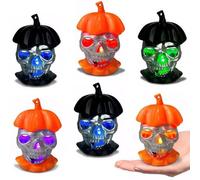 Halloween Decorations Indoor Outdoor, 6PCS LED Halloween Candle Lights Color Changing & Flicker Skull Halloween Decor Pumpkin Lights Party Decorations