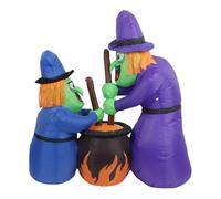 Halloween Decorations Inflatable Witch Cauldron Desktop Ornament Party Prop Scary (A, 140CM)