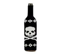 Halloween Decorations Letter R Day of The Dead Black Wine Bottle Hugger Bottle Cooler Sleeve Hugger Machine Washable Collapsible Insulator Beverage Insulated Holder