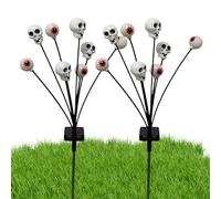 Halloween Decorations Lights - Frightening Decor Halloween Lights | Outdoor Waterproof Skull Green Graveyard Lights | Skull Stake Solar Lamp for Halloween Party, Parks, Backyard and Garden