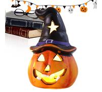 Halloween Decorations Lights | Lighted Skull Pumpkin Lantern | Ceramic Jack Lantern Halloween Ornaments, Scary Hollow Out Light for Party Home