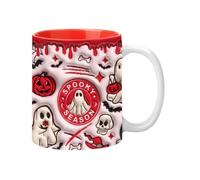 Halloween Decorations Novelty 3D Colourful Pastel Print Halloween Mug,Spooky Ghost Cup for Tea & Coffee,Cute Pumpkin Ghosts Coffee Cup,Autumn Decorations Pumpkin Home Decor Gifts for Women