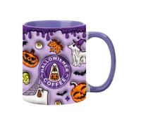 Halloween Decorations Novelty 3D Colourful Pastel Print Halloween Mug,Spooky Ghost Cup for Tea & Coffee,Cute Pumpkin Ghosts Coffee Cup,Autumn Decorations Pumpkin Home Decor Gifts for Women