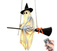 Halloween Decorations Outdoor, 3.3FT Large Hanging Flying Ghost Decor with Witch Spooky For F Ghosts Decorations Broom, Cute