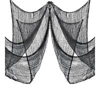 Halloween Decorations Outdoor, Black Netting Fabric for Windows and Walls, Spooky Halloween Window Decorations, 183 x 76 cm Black Mesh for Outdoor Use, Enhance The Atmosphere of Halloweens Parties