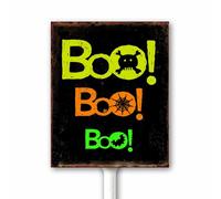 Halloween Decorations Outdoor Boo Yard Sign With Stake Funny Halloween Night Party Decor 31th October Spook Horrors Aluminum Sign Rustic Fall Decoration 18x22 CM