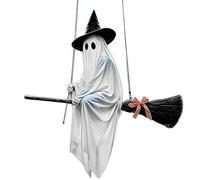 Halloween Decorations Outdoor Large Hanging Swing Ghost with String Lights Remote Control Halloween Swinging Ghost Decor for Tree Porch Yard Garden Lawn