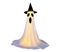 Halloween Decorations Outdoor,Large Lighted White Cloth Ghosts,Spooky Ghost with Remote Control String Lights,Halloween-Ghost Lights for Porches Yards Gardens Lawn