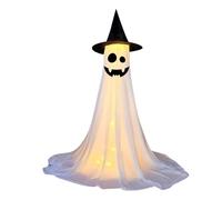 Halloween Decorations Outdoor,Large Lighted White Cloth Ghosts,Spooky Ghost with Remote Control String Lights,Halloween-Ghost Lights for Porches Yards Gardens Lawn
