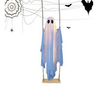 Halloween Decorations Outdoor Swinging Ghost, Light Up Ghost Kit, Spooky Realistic Halloween Decoration For Door Garden Yard Haunted House Pathway Outside Party Porch Night Home Tree