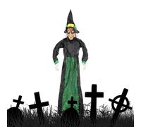 Halloween Decorations Outdoor Witches - Witch Pendant Party Flashing LED Eyes And Scary Sounds | Creepy Haunted House Prop, Halloween Ornament for Classrooms Entrance Garden Wall Yard