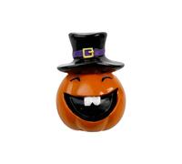 Halloween Decorations Scary Face Pumpkin Desktop Ornament for Home Living Room Party Desktop Decoration Resin Figurine (Orange2, 8. 6cm)