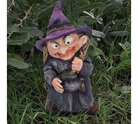Halloween Decorations Scary Halloween Polyresin Garden Gnome for Witch Ornaments Indoor/Outdoor Decor Unusual Garden Ornaments UK (C, One Size)