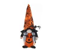 Halloween Decorations Set with Hat Faceless Old Man Doll Scary Party Props for Atmospheric Living Room Design (Orange, 33 x 14 cm)