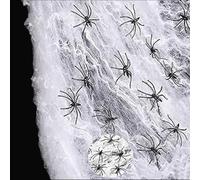 Halloween Decorations Spider Web,Halloween 100G Spider Web Cobweb and 20pcs Spider Bats for Indoor Outdoor Scary Spider Web Haunted House Party Halloween Yard Decoration Supplies