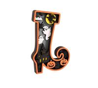 Halloween Decorations Wooden Pumpkin Desktop Ornament for Home Party Room Holiday Health Ornament (C, 22x15cm)