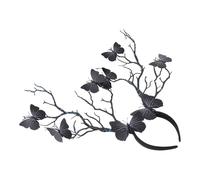 Halloween Deer Horn Headpiece Black Cloth Plastic Party Headband | Costume Prop for Carnivals, Eye-catching Design, Delicate Fantastic Style